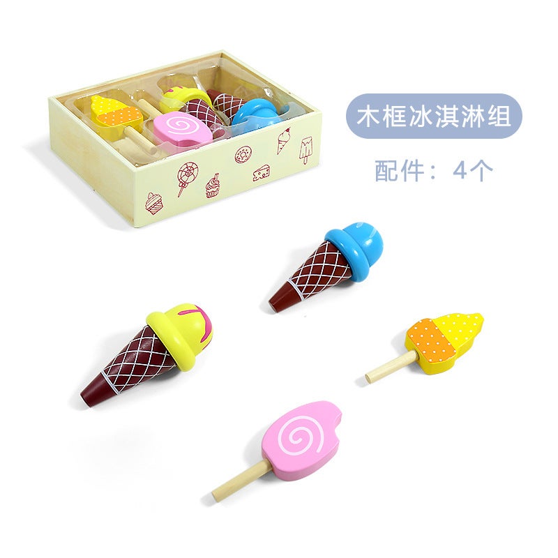 general OJR Wooden Box Food Set Simulation Kitchen Toy for Kids - Image 1
