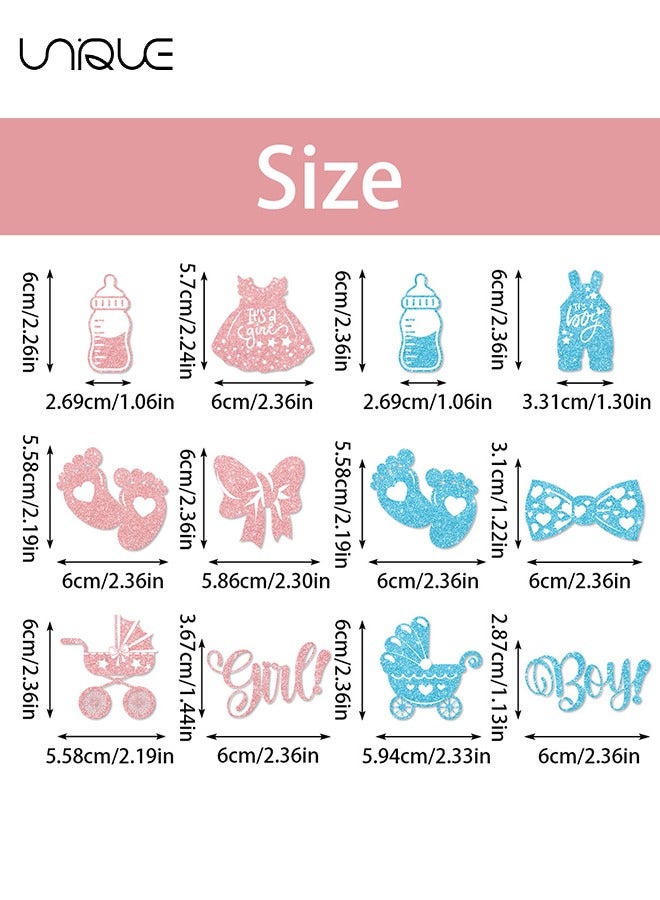 Unique 24 Piece Cake Decoration Cap - Sparkling Bow Ties for Baby Shower and Kids Birthday Party Decorations - Boy or Girl Cake Decor and Accessories | Cake Toppers - Blue/Pink - Image 2