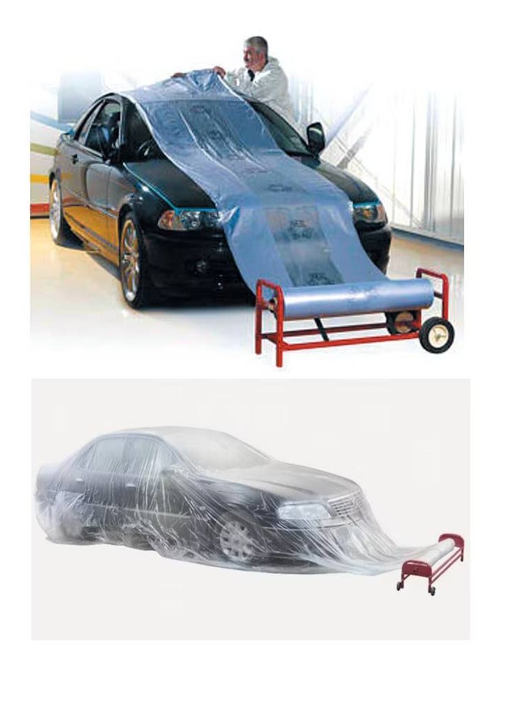 DATO Heavy Duty Masking Film & Tape Dispenser with Wheels – Industrial-Grade Holder for Automotive & Paint Protection Film Application – Easy Mobility, Durable Frame - Image 4