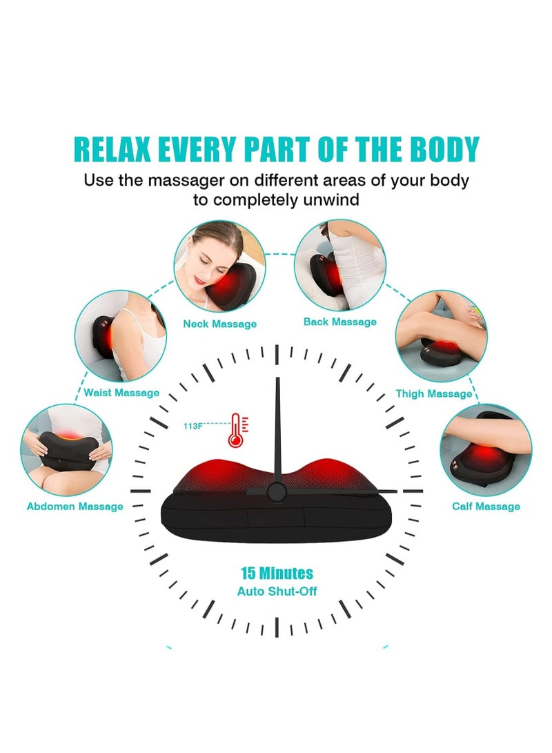 إسكدنيا مدلك الرقبة والكتف وسادة تدليك شياتسو، وسادة تدليك كهربائية متعددة الوظائف للرقبة مع الحرارة والأنسجة العميقة، مدلك شياتسو للظهر والرقبة لتخفيف آلام عضلات الكتف والساقين - Image 5