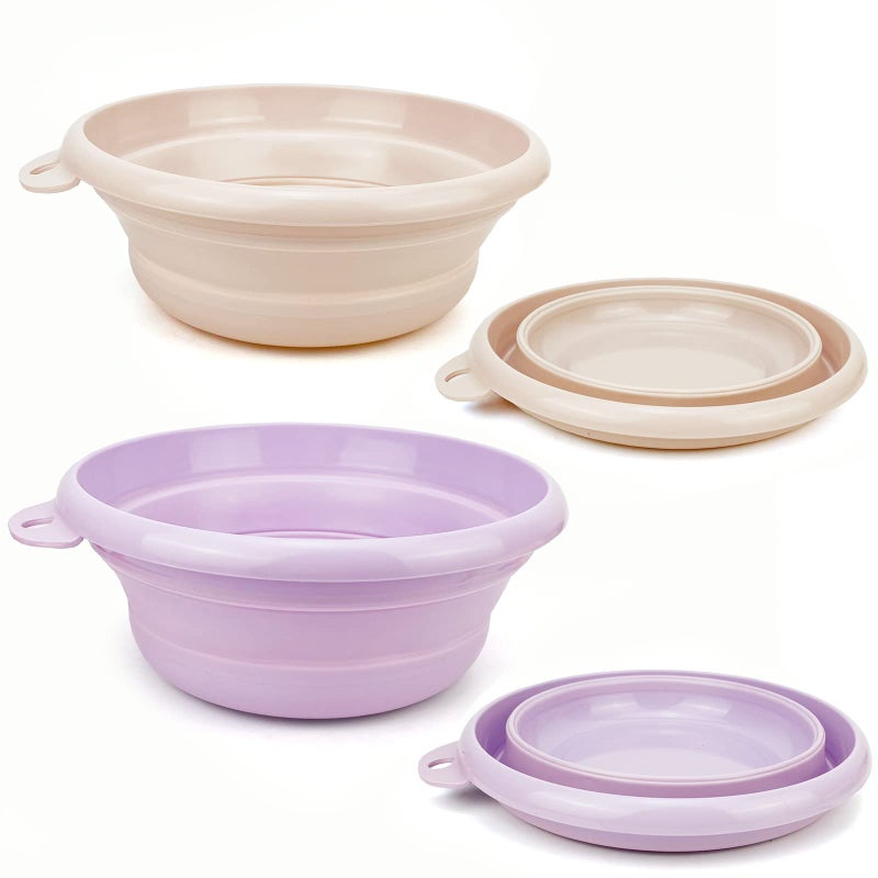 CARTINTS 2Pack Collapsible Wash Basin Space Saving for Dishing Fruit Camping Hiking and Home