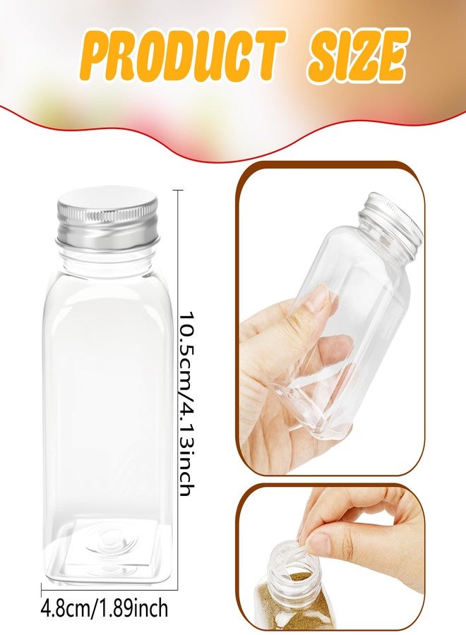 Conagel 20 Pack 6 oz Plastic Spice Jars with Metal Lids Reusable Salt Pepper Shaker with Lids Clear Empty Square Spice Containers Seasoning Bottles for Kitchen Storage - Image 2