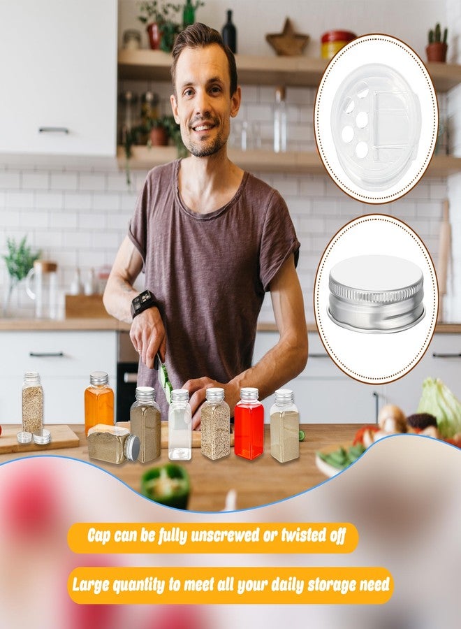 Conagel 20 Pack 6 oz Plastic Spice Jars with Metal Lids Reusable Salt Pepper Shaker with Lids Clear Empty Square Spice Containers Seasoning Bottles for Kitchen Storage - Image 3