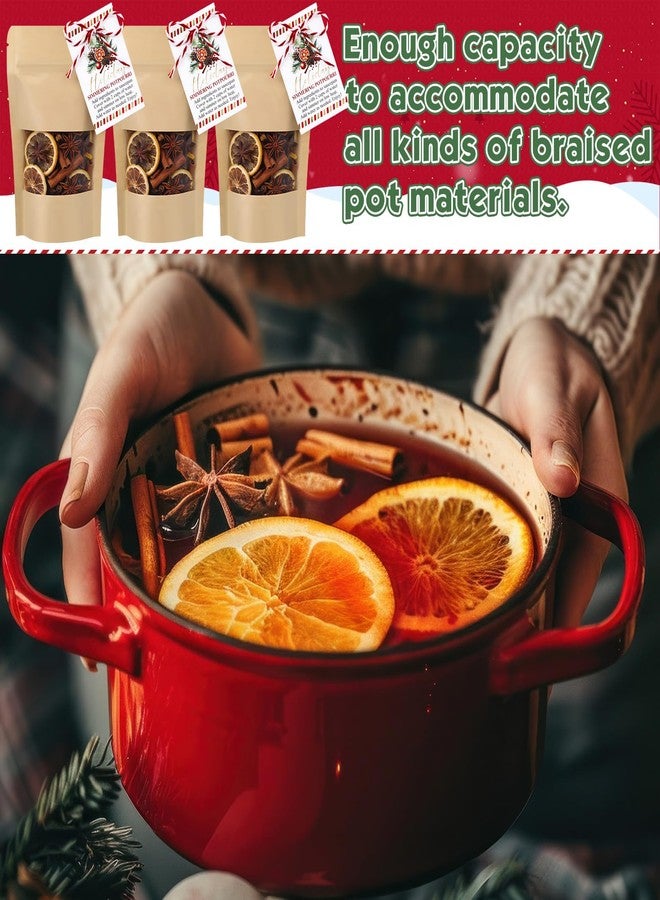 Marspark 50 Sets Christmas Potpourri Stand Pouches, Kraft Paper Bags with Matte Window, Simmering Potpourri Instruction Cards for Small Business Home Use Xmas Party Gift Decor (3.5 x 5.5 Inches) - Image 4