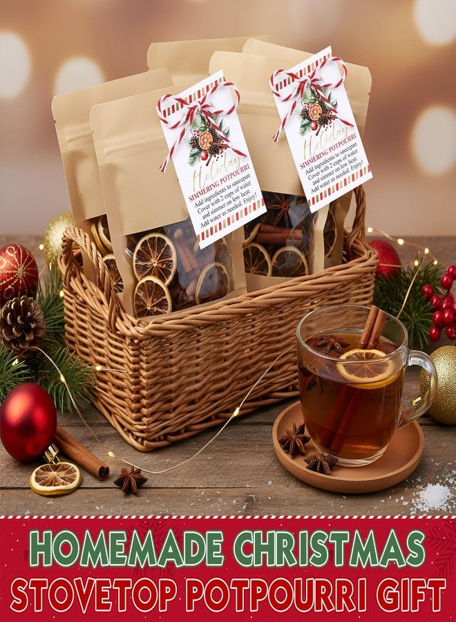 Marspark 50 Sets Christmas Potpourri Stand Pouches, Kraft Paper Bags with Matte Window, Simmering Potpourri Instruction Cards for Small Business Home Use Xmas Party Gift Decor (3.5 x 5.5 Inches) - Image 5