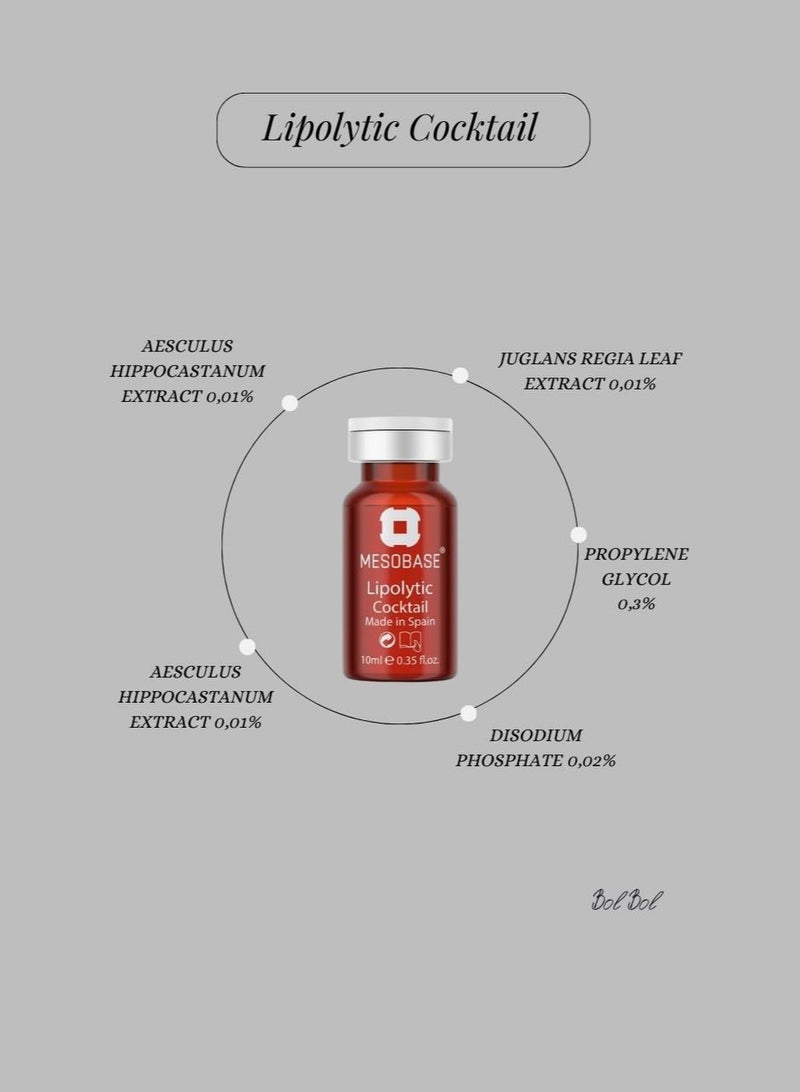 MESOBASE Lipolytic cocktail for tightening skin and loose skin For Whole body Spanish Mesobase brand (1 pack 10 ml) - Image 5