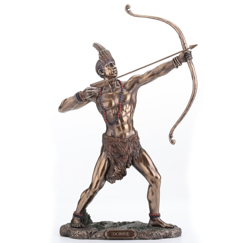 Veronese Design 11 Inch Orisha Ochosi The Divine Hunter Drawing His Bow Cold Cast Resin Statue Bronze Finish Sculpture - Image 2