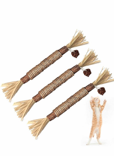 Cat Stick, Cleaning Sticks, Cat Teeth Cleaning, Cat Chew Toys And Kitten Teething Chew Toys, Indoor Cat Toys Interact To Improve Digestion (3PCS)