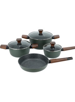 ALBERTO FORGED ALUMINUM COOKWARE SET Green  COLOR 7 PCS  - Image 2