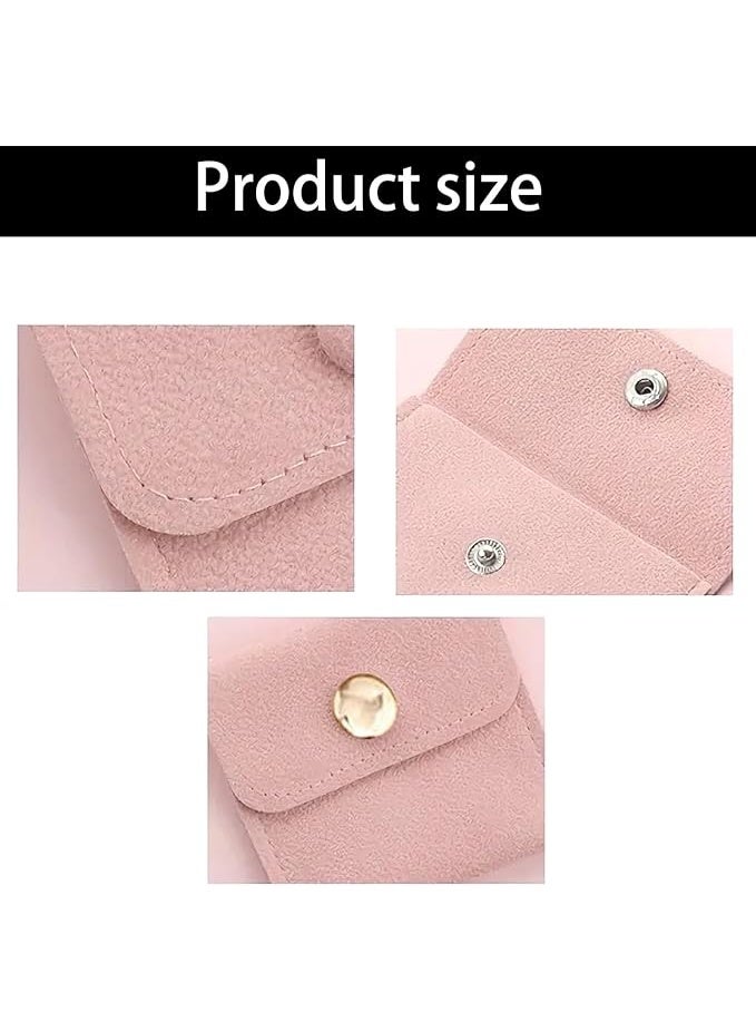 Mini Travel Jewelry Bag Mini Travel Jewelry Roll Bag with Buckle Portable Jewelry Pouch Travel Jewellery Organizer Case Small Foldable Jewellery Box for Earrings, Rings, Necklaces  (PINK)1PCS - Image 4