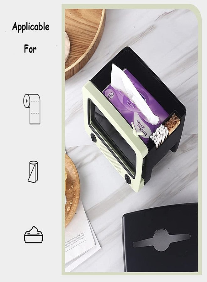 LSLANSOON Tissue Box Holder with Cell Phone Slot, Retro TV Shaped Tissue Case and Cellphone Holder Cellphone Stand, Versatile Tissue Dispenser Cover for Living Room, Kitchen, Bedroom, Bathroom (Ube Purple) - Image 4
