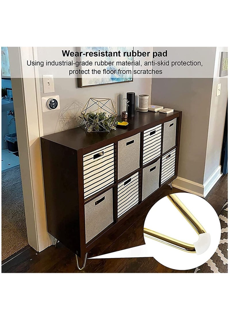 Generic - Gold Hairpin Table Legs, Metal Furniture Legs Sofa Legs 10cm, Gold Drawer Legs With Floor Protectors For Furniture, TV Stand, Cupboard, Cabinet, Small coffee table, Drawers. - Image 1
