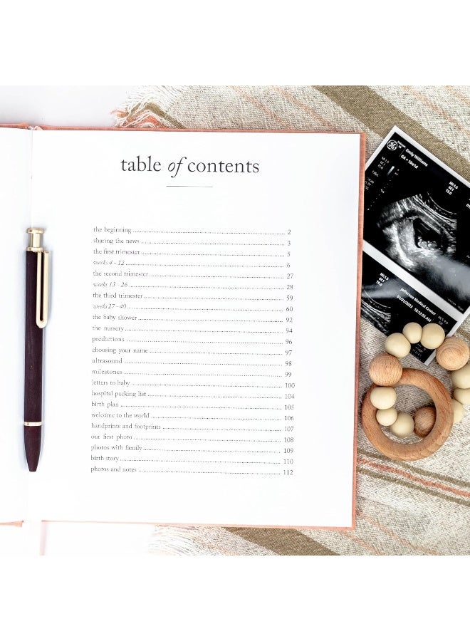 DUNCAN & STONE PAPER CO. DUNCAN & STONE PAPER CO. Pregnancy Journal Memory Book (120 Pages) - Pregnancy Planner w/Gold Foil Linen Cover - Flat Lay Spine Pregnancy Keepsake Book -Ideal Pregnancy Gifts - Image 3