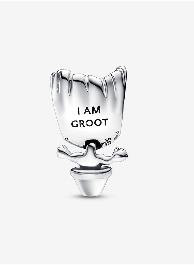 PANDORA - Pandora Marvel Baby Groot Sterling Silver Charm with Brown Crystal 792554C01 - Image 1