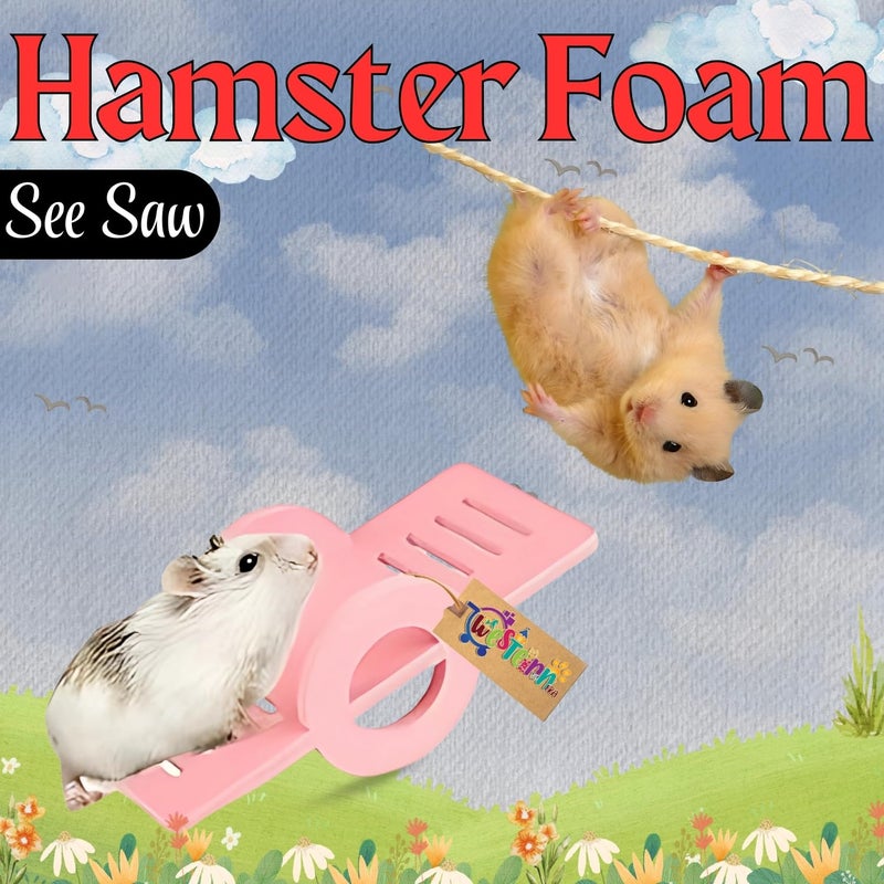 Western Era Hamster Foam See-Saw Toy – Safe, Fun, Durable Playtime Cage Accessory for Small Pets, Lightweight, Foam Construction, Physical Activity, Mental Stimulation, Entertainment, Gerbils, Rodents - Image 2