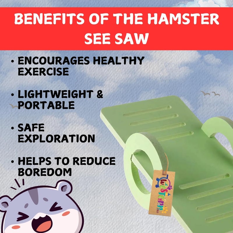 Western Era Hamster Foam See-Saw Toy – Safe, Fun, Durable Playtime Cage Accessory for Small Pets, Lightweight, Foam Construction, Physical Activity, Mental Stimulation, Entertainment, Gerbils, Rodents - Image 3
