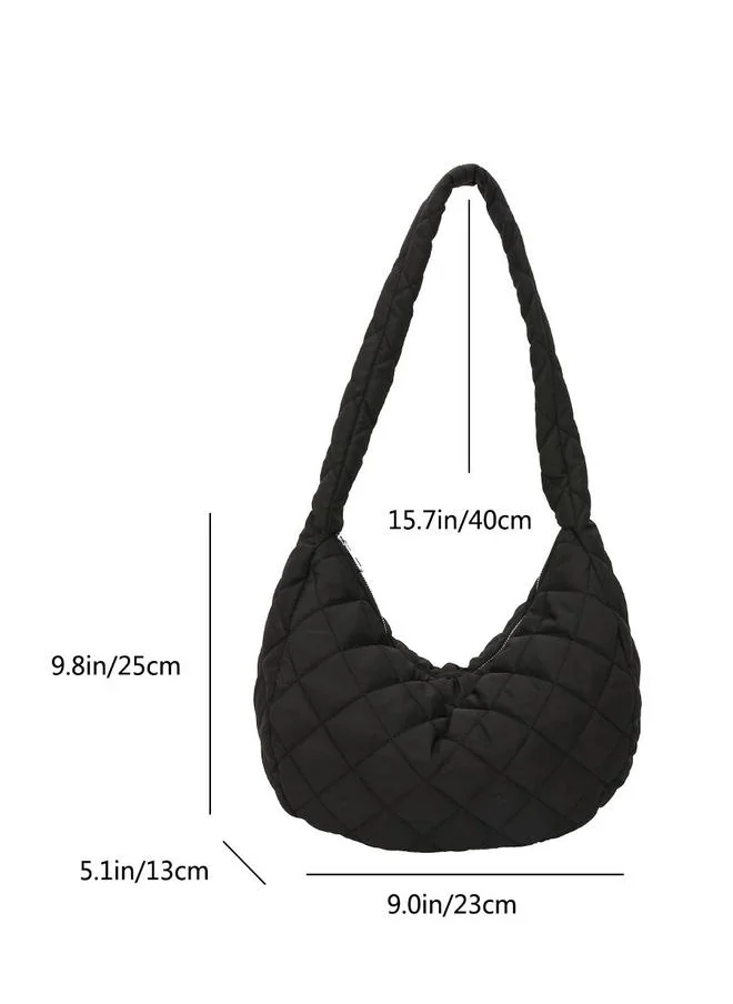 Styli Quilted Design Shoulder Bag with Zip Closure