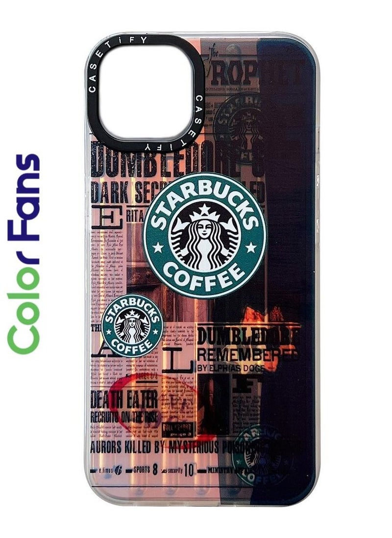 Color Fans - Starbucks Coffee Logo Laser iPhone 14/13/12 Pro Max Case iPhone 14/13/12 Pro Case iPhone 14 Plus Case iPhone 14/13/12 Case - Image 1