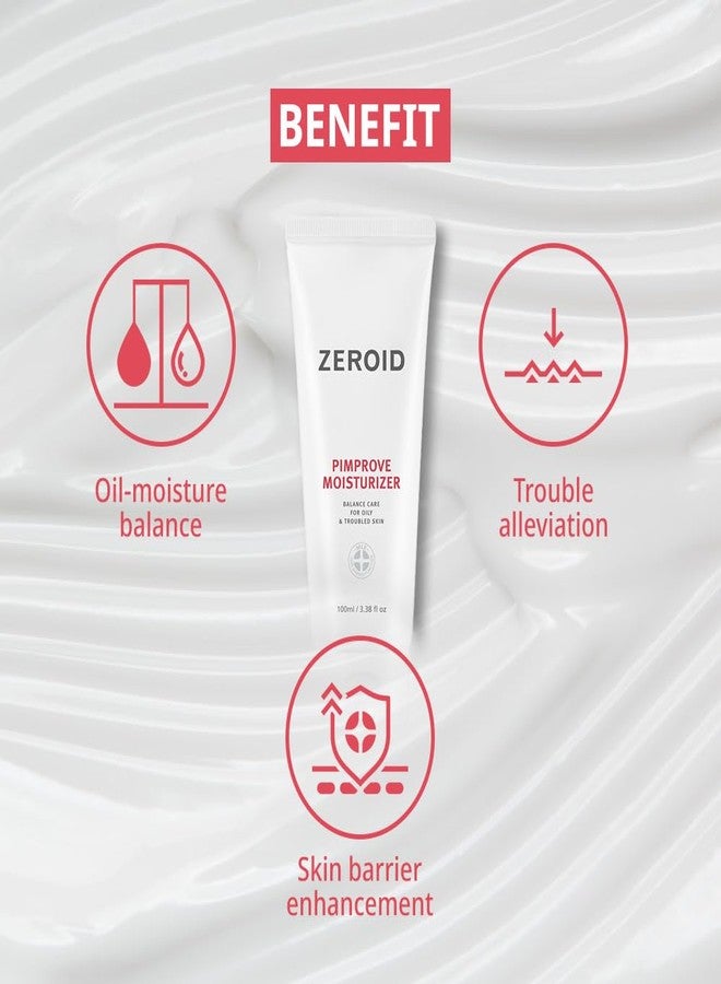 ZEROID | Pimprove Moisturizer Cream | Hyaluronic Acid Moisturizer Face Cream | Korean Face Lotion for Women and Men | Korean Skin Care | Skin Barrier Moisturizing Facial Care | 3.38 fl oz (100ml) - Image 3
