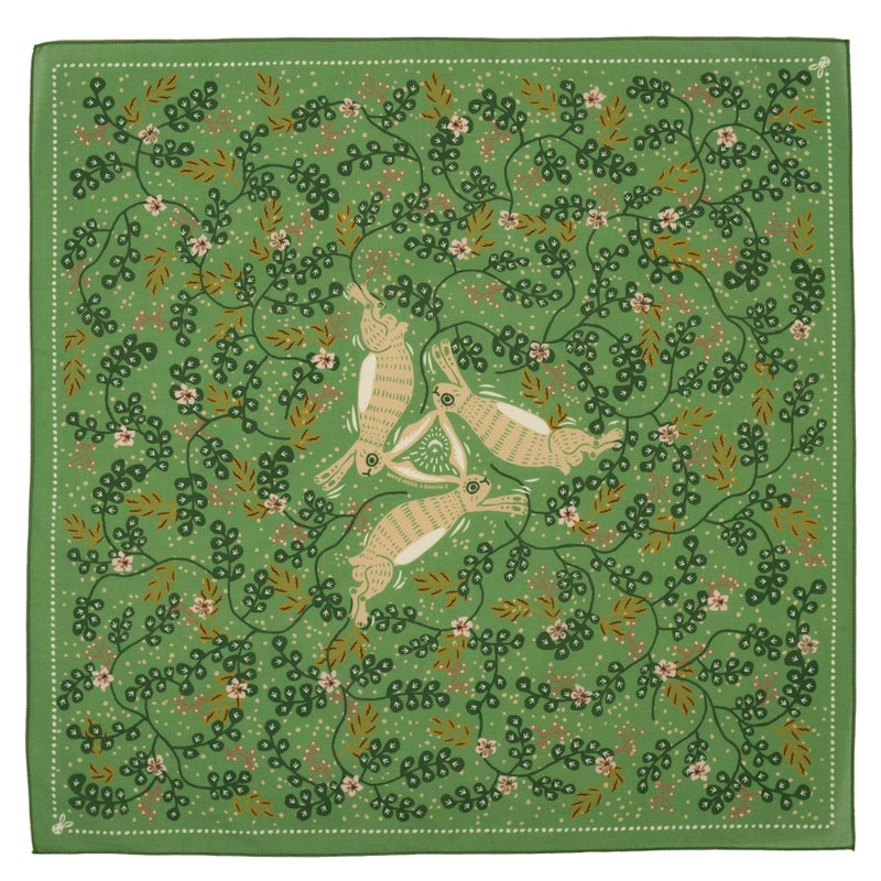 WHTE MOSS Bandana â€“ 100% Cotton Extra Soft Scarf Handkerchief for Men & Women (Rabbit Green) - Image 1