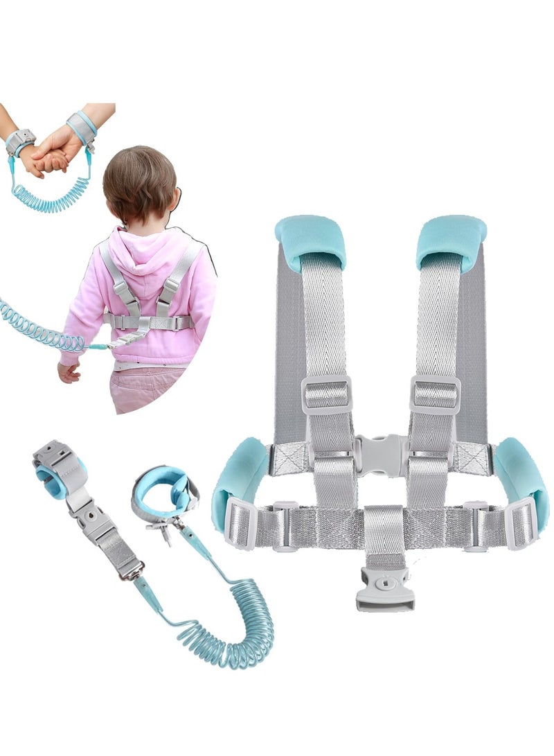 DPTER 2.5M Toddler Leash，Anti Lost Toddler Leash with Backpack Harness and Wrist Link for Child Safety Wristband Leash, Reflective Anti-Loss Wrist Strap For Children、 Infants And Children, Wrist Strap For Outdoor Activities And Shopping,Green - Image 1