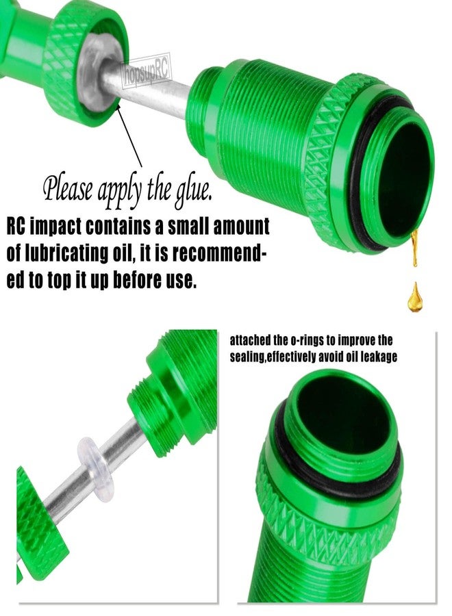 hopsupRC Aluminium Front Rear Assembled Full Metal Shocks&Front Rear Shock Tower Upgrades Part for 1/18 LaTrax Teton Desert Prerunner,Replace Parts 7660 7665 7637(Green) - Image 5