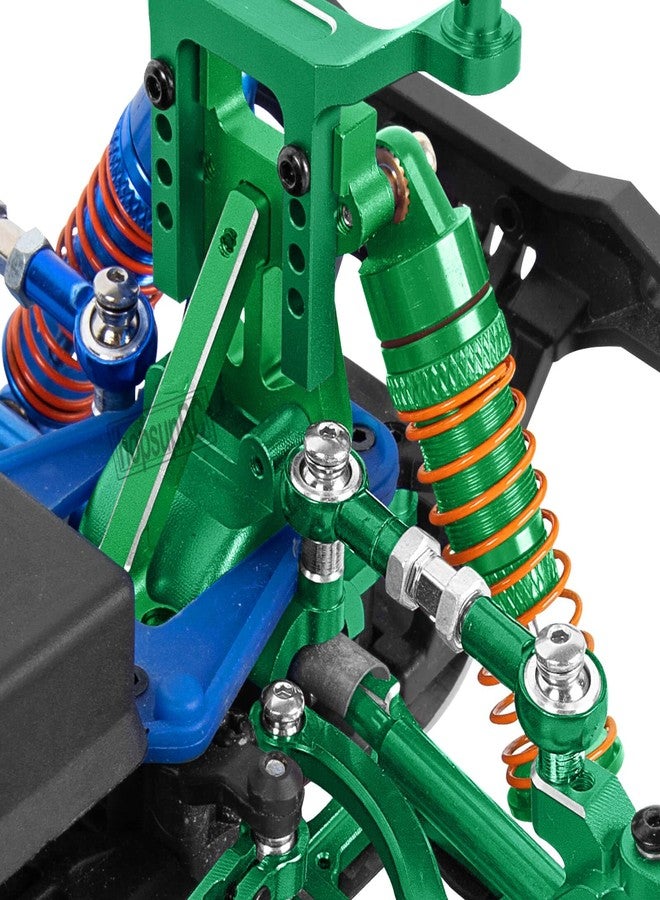 hopsupRC Aluminium Front Rear Assembled Full Metal Shocks&Front Rear Shock Tower Upgrades Part for 1/18 LaTrax Teton Desert Prerunner,Replace Parts 7660 7665 7637(Green) - Image 4