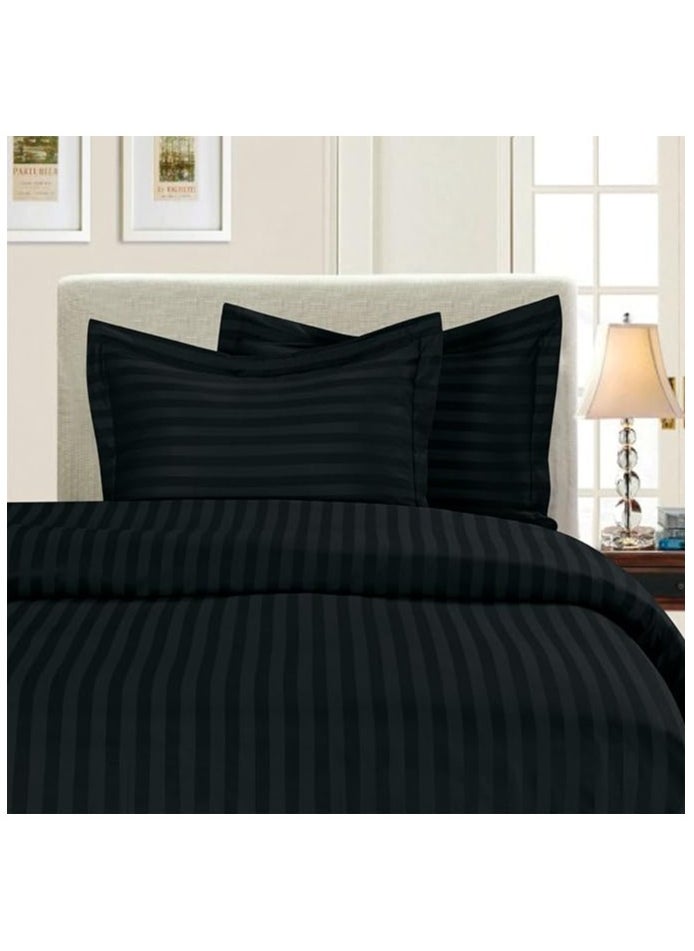 3 Piece Luxury Black Striped Bed Sheet Set with 1 Flat Sheet and 2 Pillowcases for Hotel and Home Crafted from Ultra Soft and Breathable For All Seasons Cotton for Year-Round Comfort (Single/Double) - pzsku/Z20DA4D936BE471FBDE8CZ/45/_/1738682906/bb2bdfcd-4c2b-4571-abf6-202d26bd9564