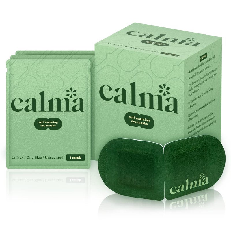 16 Pack Calma Heated Eye Mask  Hot Compress For Eye Fatigue  Helps Relief Dry Eyes Blue Light Strain Headaches and Dark Circles Unscented