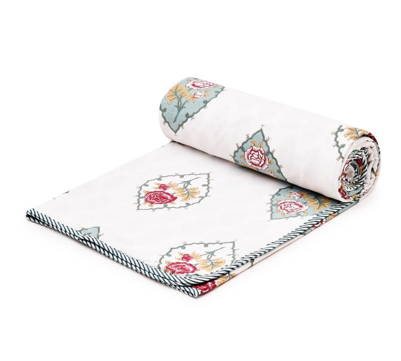 RRC Cotton Reversible Dohar Single Bed, Soft Lightweight Bed Blanket, AC Dohar Blanket for Summers/Winter 57X87(Inches) Flannel Dohar Throws for Bed - Image 2