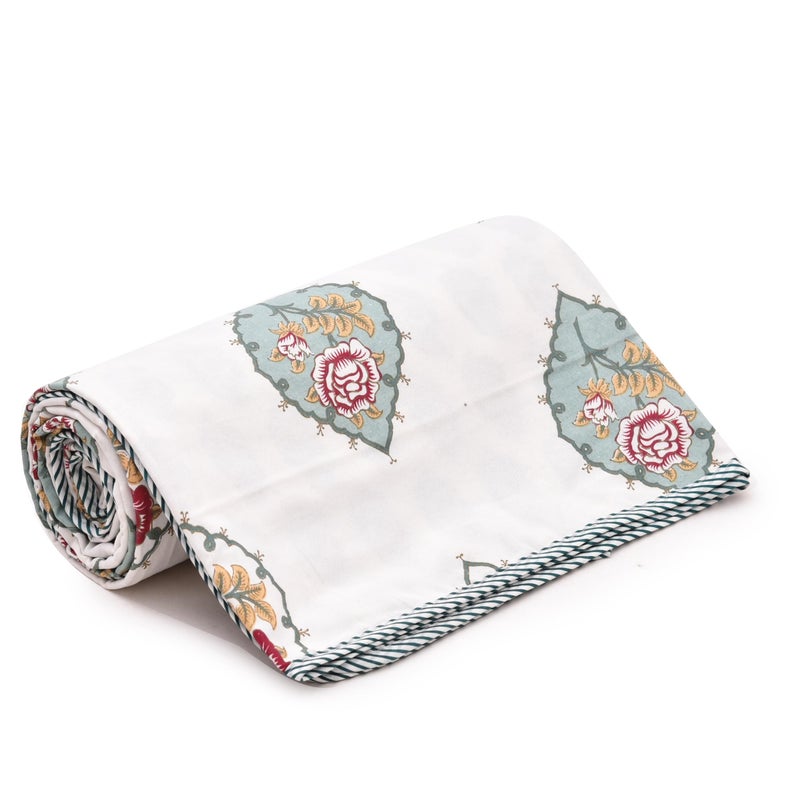 RRC Cotton Reversible Dohar Single Bed, Soft Lightweight Bed Blanket, AC Dohar Blanket for Summers/Winter 57X87(Inches) Flannel Dohar Throws for Bed - Image 5