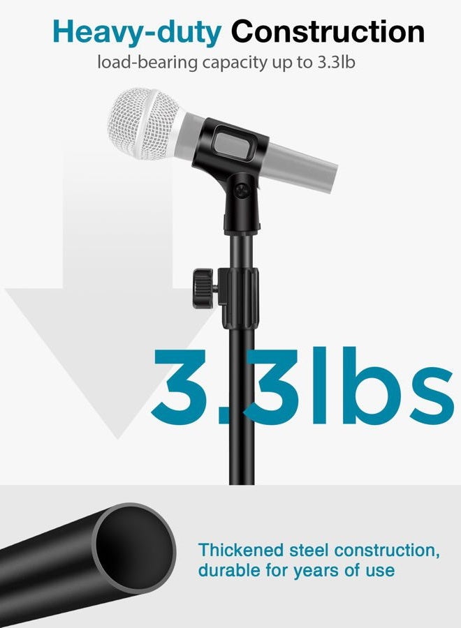 InnoGear Desktop Microphone Stand, Upgraded Adjustable Table Mic Stand with Mic Clip and 5/8" Male to 3/8" Female Screw for Blue Yeti Snowball Spark & Other Microphone, Pack of 2 - Image 3