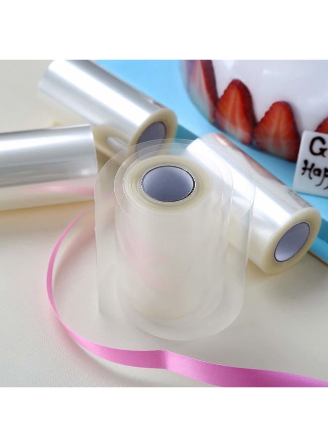 Goowin 4Pck Cake Collar 3.1 x 394 inch Acetate Sheets Clear Acetate Roll and Transparent Mousse Cake Rolls for Chocolate Mousse Baking Cake Decorating and Keeping Cake Shape - Image 4