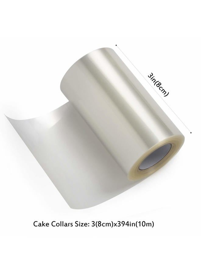 Goowin 4Pck Cake Collar 3.1 x 394 inch Acetate Sheets Clear Acetate Roll and Transparent Mousse Cake Rolls for Chocolate Mousse Baking Cake Decorating and Keeping Cake Shape - Image 2