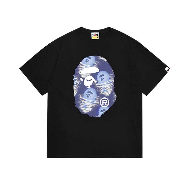 بايب تي شيرت رياضي قصير الأكمام مموه مشترك بين BAPE وميامي الدولي للجنسين - موضة الشارع العصرية - Image 1