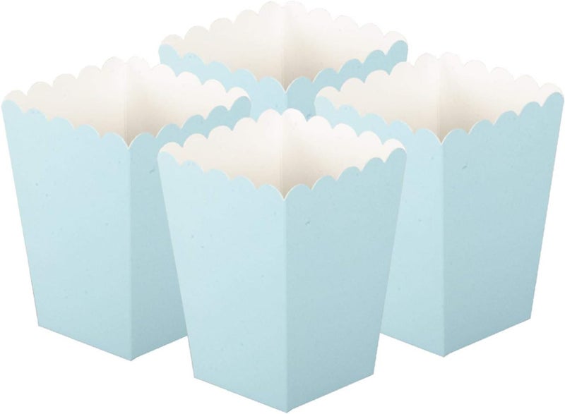 WOPARTY Light Blue Popcorn Boxes Set of 36 Mini Paper Popcorn Favor Boxes,Open-Top Cardboard Popcorn Container for Party Supplies - Image 3