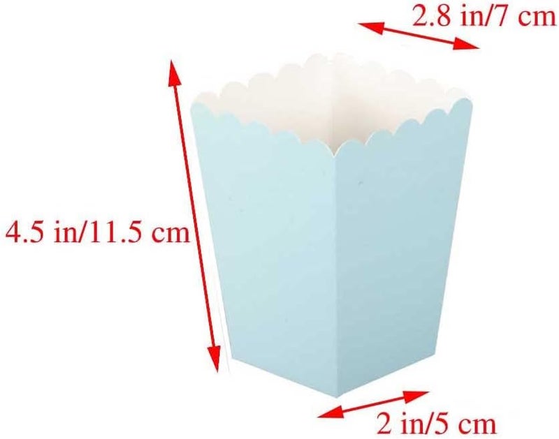 WOPARTY Light Blue Popcorn Boxes Set of 36 Mini Paper Popcorn Favor Boxes,Open-Top Cardboard Popcorn Container for Party Supplies - Image 2