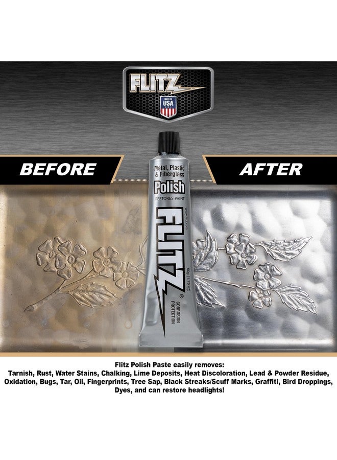 Flitz Metal Polish and Cleaner Paste, Also Works on Plastic, Fiberglass, Aluminum, Jewelry, Sterling Silver - Headlight Restoration and Rust Remover - Made in the USA - 1.76 OZ - Image 4