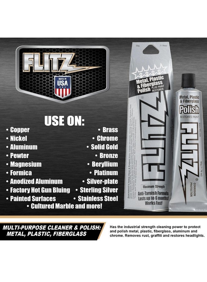 Flitz Metal Polish and Cleaner Paste, Also Works on Plastic, Fiberglass, Aluminum, Jewelry, Sterling Silver - Headlight Restoration and Rust Remover - Made in the USA - 1.76 OZ - Image 2