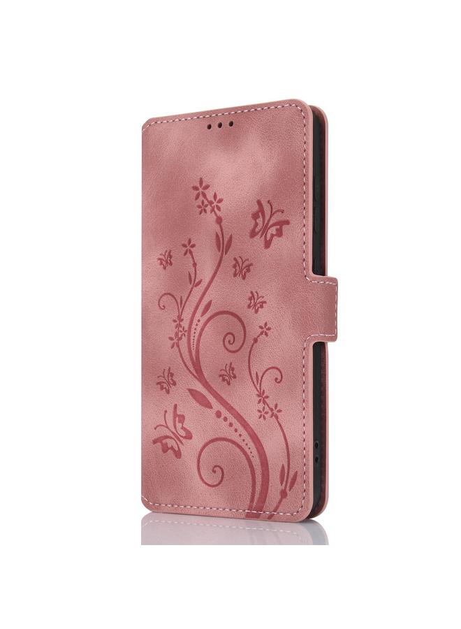 Zaboon Case For iPhone 12 / 12 Pro Dreamy Butterfly Love Flower Embossed Leather Phone Case - Image 2