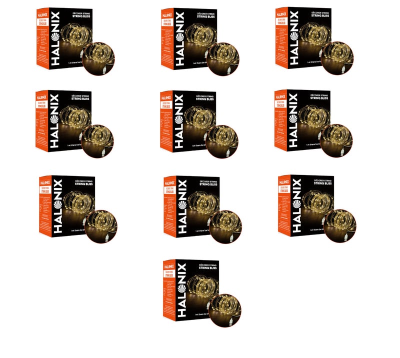 Halonix Bliss Copper Rice Light | Decorative Light | Festive Fairy Light | LED, USB Powered Copper String Light |Flexible Installation | Warm White| Pack 10 |Diwali Lights for Decoration for Home - Image 4