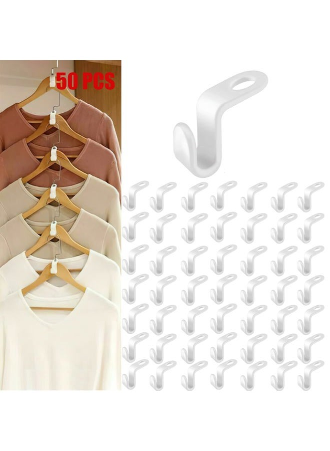uccm Clothes Hanger Connector Hooks 50PCS Plastic Hooks Cascading Hangers Space Saving Organizer for Heavy Duty Clothes Closet - Image 1