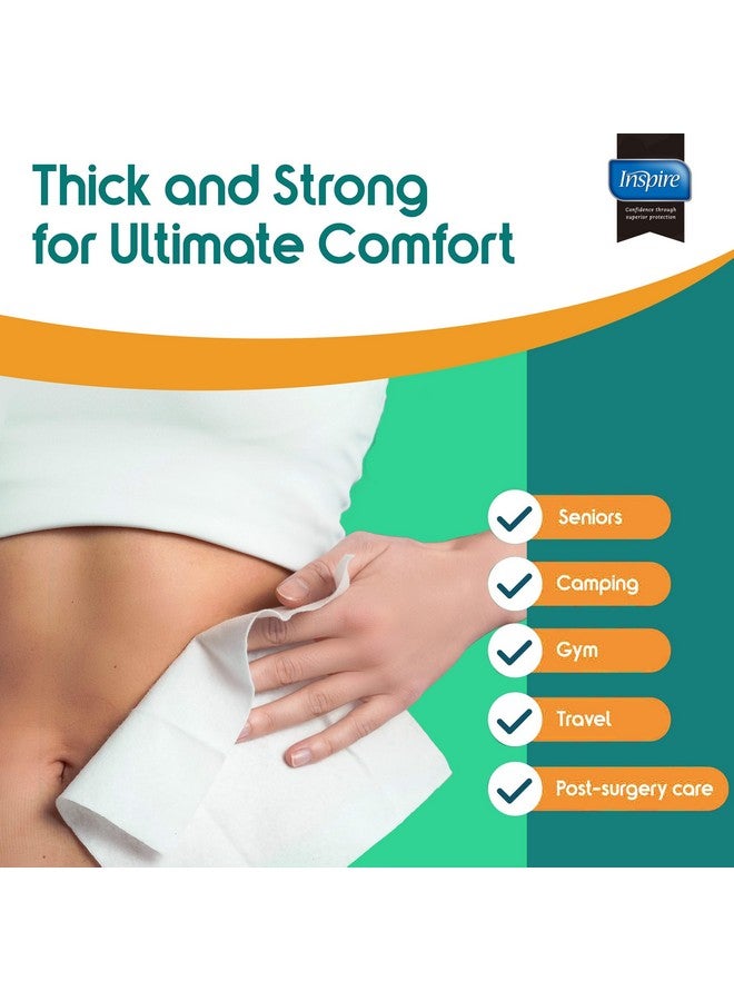 Inspire Inspire Ultra Thick Rinse-Free Bath Towels | Shower Towels - Flush-Free Wet Wipes with Aloe | Thick Strong Extra Large Towels for Adults | Body Wipes for Adults Bathing No Rinse - Image 1