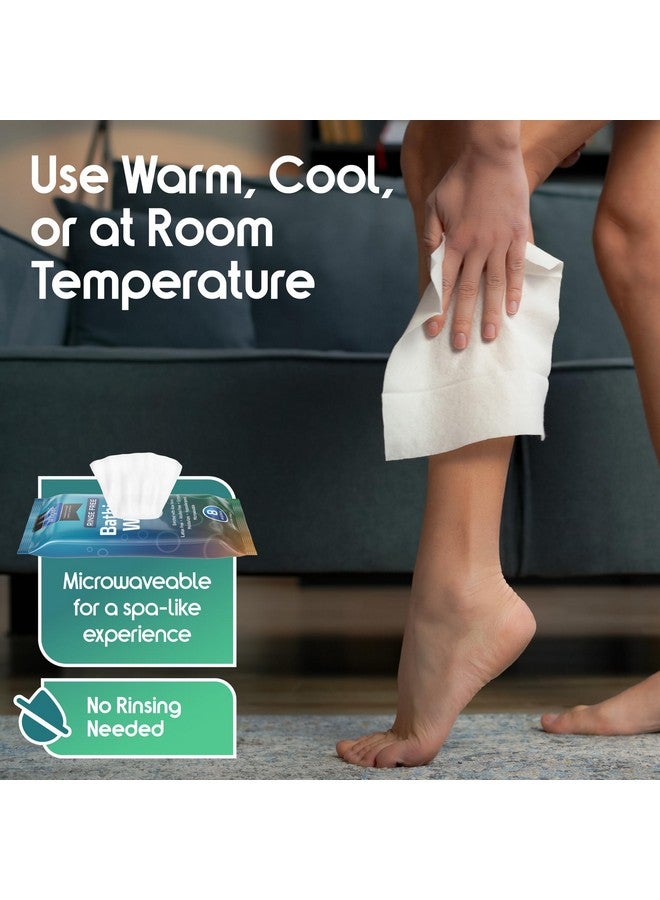 Inspire Inspire Ultra Thick Rinse-Free Bath Towels | Shower Towels - Flush-Free Wet Wipes with Aloe | Thick Strong Extra Large Towels for Adults | Body Wipes for Adults Bathing No Rinse - Image 3