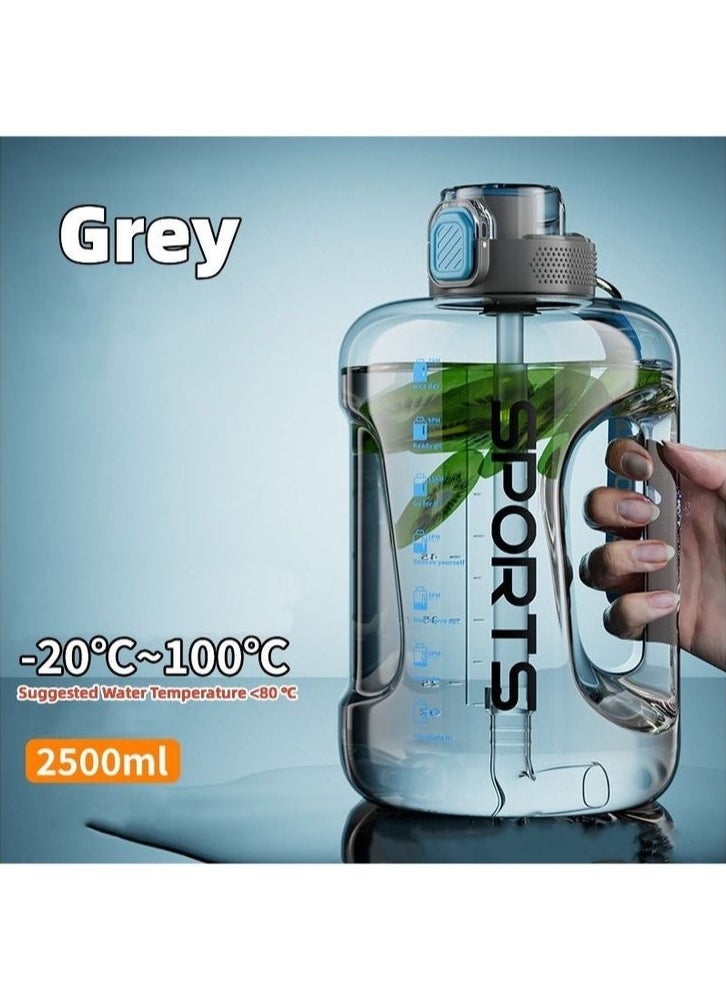 Sports Large Capacity 2.5L Sports Water Bottle Tritan Material for Men and Women with straw and brush  - Image 2