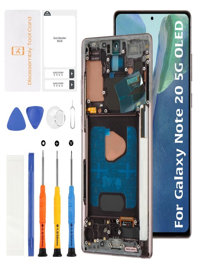 Olivechard OLED Galaxy Note 20 N980 N981 6.7"+Mystic Gray Frame LCD Screen Replacement for Samsung Galaxy Note 20 4G/5G Display Touch Digitizer Assembly(Fingerprint Support) - Image 1