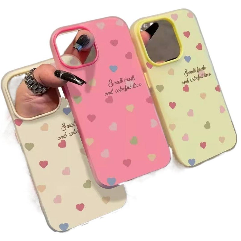 MS غطاء واقي بAcrylic لـ iPhone 15 / 15 Plus / 15 Pro / 15 Pro Max مع نقش قلب وتصميم 2 في 1 مع ملمس جيلي مع ملمس ناعم باللون أبيض من الأكريليك باللون الأبيض - Image 3
