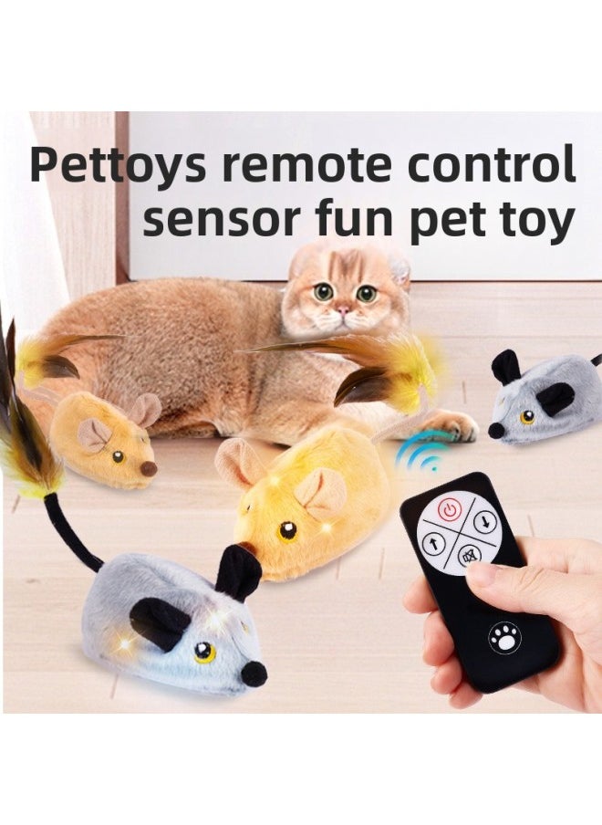 Fun Cat Toy Charging Electric Induction Mouse Pet Supplies White Rabbit Plush Cat Self-hi Dogs-Color:Induction Big Rat English Color Box  - Image 2