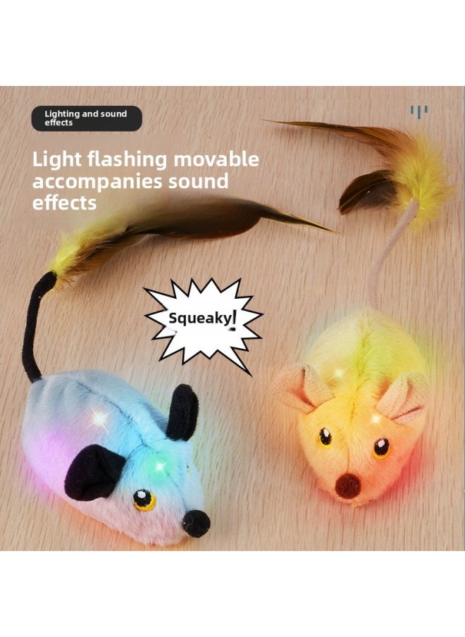 Fun Cat Toy Charging Electric Induction Mouse Pet Supplies White Rabbit Plush Cat Self-hi Dogs-Color:Induction Big Rat English Color Box  - Image 5