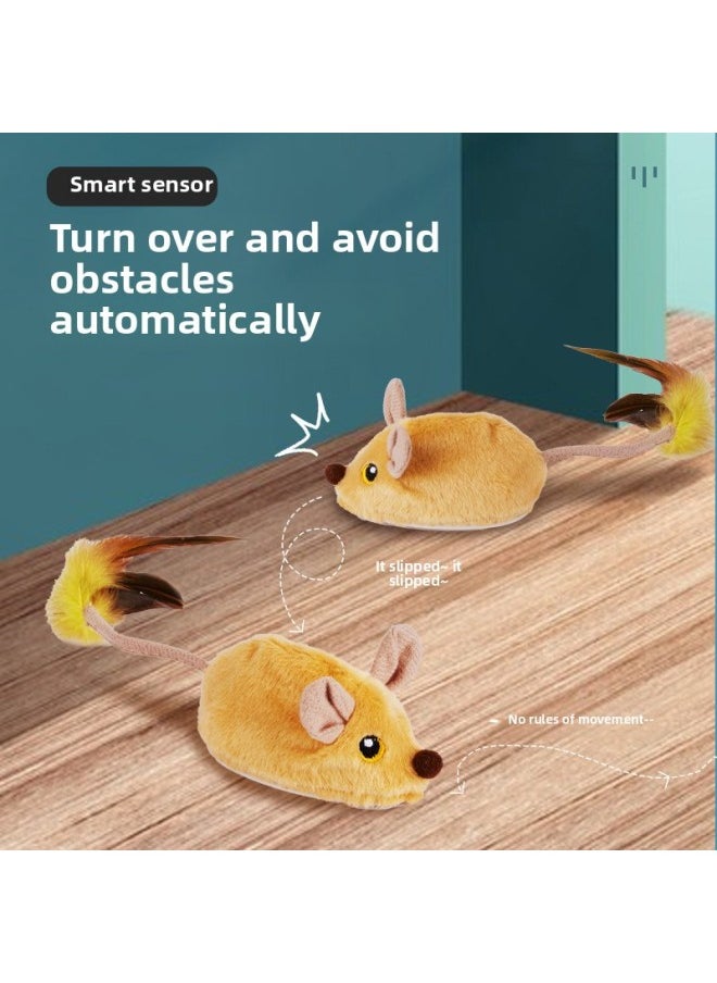 Fun Cat Toy Charging Electric Induction Mouse Pet Supplies White Rabbit Plush Cat Self-hi Dogs-Color:Induction Big Rat English Color Box  - Image 4